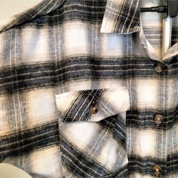 Ci Sono Medium Plaid Tie Waist Flannel Shirt Tunic Dress - Picture 5 of 8